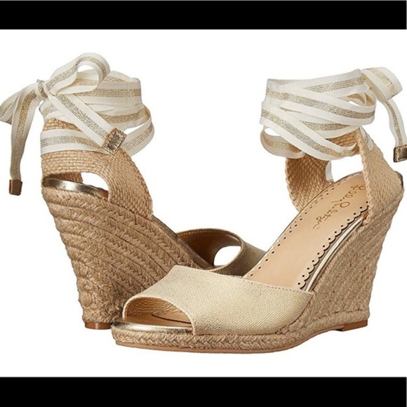 Lilly Pulitzer Shoes - Lilly Pulitzer 8.5 Alyssa Wedge Gold